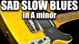 Deep amp Sad Slow Blues Backing Track in A minor SZBT 1048 [upl. by Inkster238]