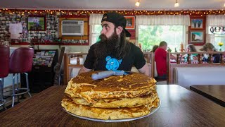 OVER 1000 PEOPLE HAVE FAILED THIS PANCAKE CHALLENGE IN VERMONT  BeardMeatsFood [upl. by Rahsab]