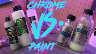 Createx Quick Silver vs Alclad 2 Mirror Chrome  Comparing Chrome Airbrush Paints [upl. by Yursa]