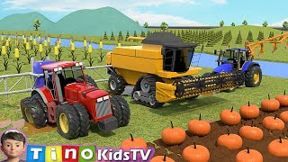 Farm Vehicles Show  Tractor Harvester and other Trucks for Kids [upl. by Assenna]