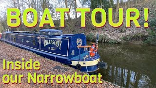 NARROWBOAT Living  BOAT TOUR  A walkthrough tour of our narrowboat floating home  Ep24 [upl. by Stolzer]