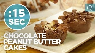 Chocolate Peanut Butter Cakes  15SecondRecipe [upl. by Fernando]