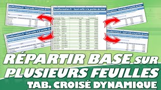 Répartir une base sur plusieurs feuilles Excel avec les tableaux croisés dynamiques sur Excel [upl. by Narrat]