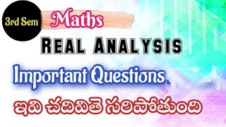 3rd sem Maths important questions  Real Analysis important problems maths degree 3rd sem maths [upl. by Harte]