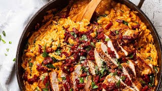 One pot chicken risoni orzo with crispy salami [upl. by Mabelle]