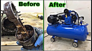 Rusty Old Air Compressor Restoration  Vintage Air Compressor  Perfection Restoration [upl. by Alrep]