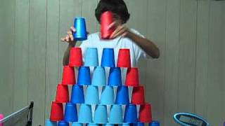 MINUTE TO WIN IT Sport Stacking  Stack Attack In 1081 Seconds [upl. by Chamkis]