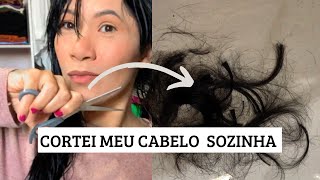 Cortei meu cabelo sozinha Corte butterfly Não funcionou 😬 [upl. by Abernathy841]