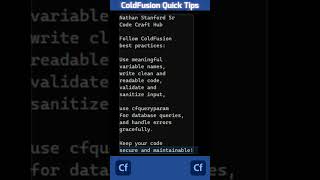 ColdFusion Quick Tips Best Practices [upl. by Eniowtna]