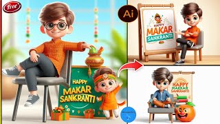 How to Make Makar Sankranti Ai Trending images with Microsoft Bing for Free bing image creator free [upl. by Odlanyar680]