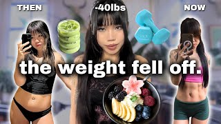 how I LOST 40LBS of fat by ROMANTICIZING my weight loss journey amp eat whatever i want [upl. by Stirling380]