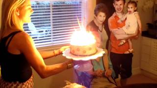 My Grandma celebrates her epic 102 birthday by blowing out all 102 candles on her cake by herself [upl. by Ahsein956]