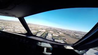 US Airways Airbus A320 Landing cockpit view Go Pro  Airbus A320 [upl. by Anas]