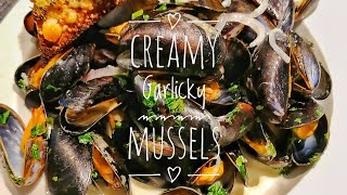 Easy Mussels recipe with garlic and cream [upl. by Auqinet]