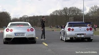 Nissan Skyline GT R34 Mines Stage 2  vs Nissan GTR Switzer P800 [upl. by Jerrome]