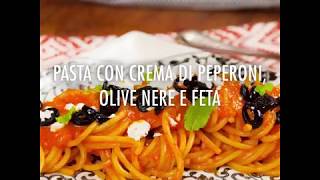 Pasta con crema di peperoni olive e feta [upl. by Idnahs]