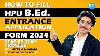 How To Apply amp Fill HPU BEd Entrance Exam Application Form 2024  Step By Step Process [upl. by Behlke108]