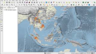 Quantum GIS Time Manager Plugin MODIS Hotspots [upl. by Suiramed]