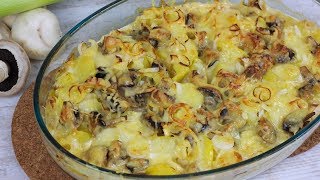 Kartoffelauflauf mit Champignons  Rucki Zucki Rezept [upl. by Rovelli]