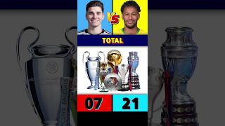 Julian Alvarez Vs Neymar All Trophies amp Awards [upl. by Lezti]