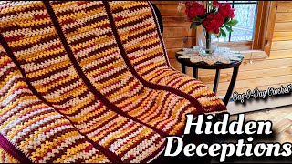 How To Crochet EASY Beautiful Blanket Tutorial  Hidden Deceptions [upl. by Illac]