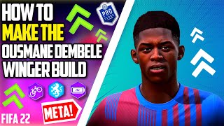 FIFA 22 PRO CLUBS  THE MOST OVERPOWERED 5⭐5⭐WINGER BUILD 👑⚡OUSMANE DEMBELE RECREATION BUILDFACE [upl. by Haraf]