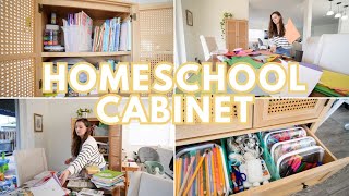 ORGANIZING OUR HOMESCHOOL CABINET ✨ FAVORITE HOMESCHOOL RESOURCES PRESCHOOL  KINDERGARTEN  CRAFTS [upl. by Mazel]