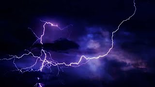 Thunderstorm And Lightning Strikes At Night Background Video Effects HD [upl. by Kemeny]