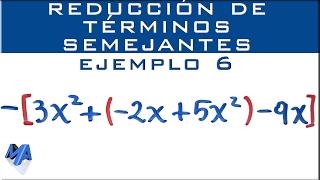 Reducción de términos semejantes  Con signos de agrupación  Ejemplo 1 [upl. by Anide]