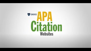 APA Citation Websites [upl. by Croteau]