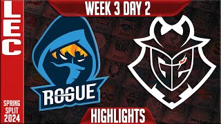 RGE vs G2 Highlights  LEC Spring 2024 W3D2  Rogue vs G2 Esports [upl. by Acus]