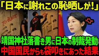 【海外の反応】中国「落書き男のせいで日本に入れない！」靖国神社落書き男、自国民からも袋叩きにw [upl. by Jevon]