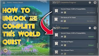 How to Unlock The World Quest Garcias paean A Gift of Compatibility  Genshin Impact PC [upl. by Htabmas23]