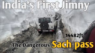 INDIAS Frist Jimny at Sach pass 14482ft  snow ki 50ft ki Diwar  Jimny se ye ummid Nahi thi [upl. by Manno111]