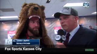 Danny Duffy gets an quotIts a bear suitquot mug [upl. by Jesselyn]