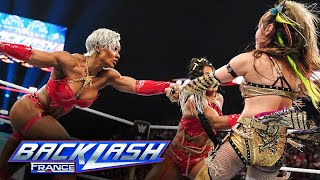 The Kabuki Warriors vs Bianca Belair amp Jade Cargill WWE Backlash France highlights May 4 2024 [upl. by Ailaro]