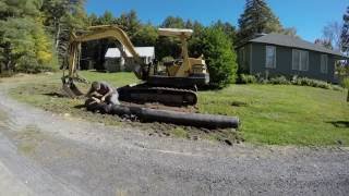 Installing culvert pipe and driveway circle [upl. by Merriam]