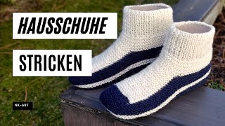 Einfache Hausschuhe stricken [upl. by Nytsirhc]