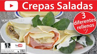 CREPAS SALADAS  Vicky Receta Facil [upl. by Saddler936]