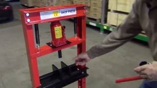 Hydraulic Shop Press 12Ton From Sanzi Imports Ltd JLP02121 [upl. by Tnias]