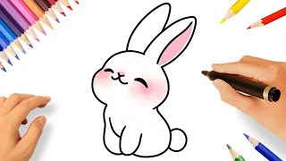 COMO DESENHAR UM COELHO KAWAII FÁCIL PASSO A PASSO 🐇 [upl. by Awhsoj]