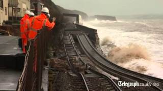 Dawlish as sea wall collapses [upl. by Norris158]