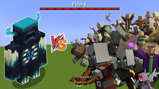 Minecraft 119 Warden vs Raid  Can Warden defeat a full raid all alone Normal difficulty [upl. by Odrarebe744]