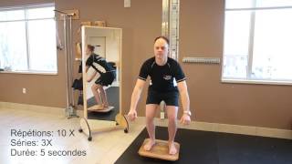 Tendinitebursite de la hanche  Renforcement et proprioception en squat sur planche proprioceptive [upl. by Alac]