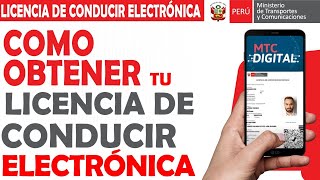 COMO OBTENER TU LICENCIA DE CONDUCIR ELECTRONICA 2022  MTC [upl. by Medea]