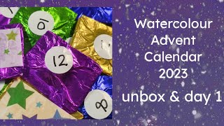 Watercolour Advent Calendar 2023  Unboxing amp Day 01 [upl. by Yslehc]