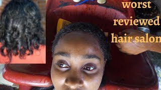 I WENT TO THE WORST REVIEWED HAIR SALON IN NIGERIA 2019  VLOGMAS DAY 9  worst rated hair salon [upl. by Rozalie534]