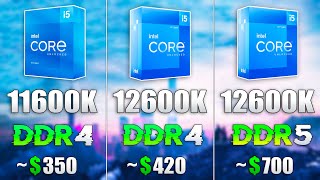 i511600K vs i512600K DDR4 vs i512600K DDR5 [upl. by Eyma]