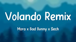 Volando Remix  Mora x Bad Bunny x Sech Letra 🎃 [upl. by Atnahsa]