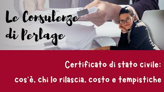 Le consulenze di Perlage Certificato di stato civile [upl. by Forland535]